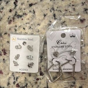 Chloe Stainless Steel Hypoallergenic Earrings - Silver
